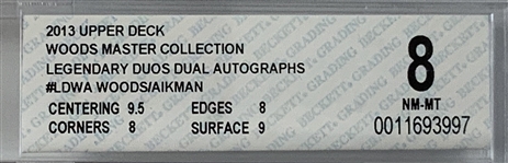 2013 Upper Deck Woods Master Collection Tiger Woods Troy Aikman Legendary Duos Dual Autograph Booklet 1 of 1 BGS 8 Auto 10