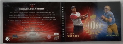 2013 Upper Deck Woods Master Collection Tiger Woods Troy Aikman Legendary Duos Dual Autograph Booklet 1 of 1 BGS 8 Auto 10