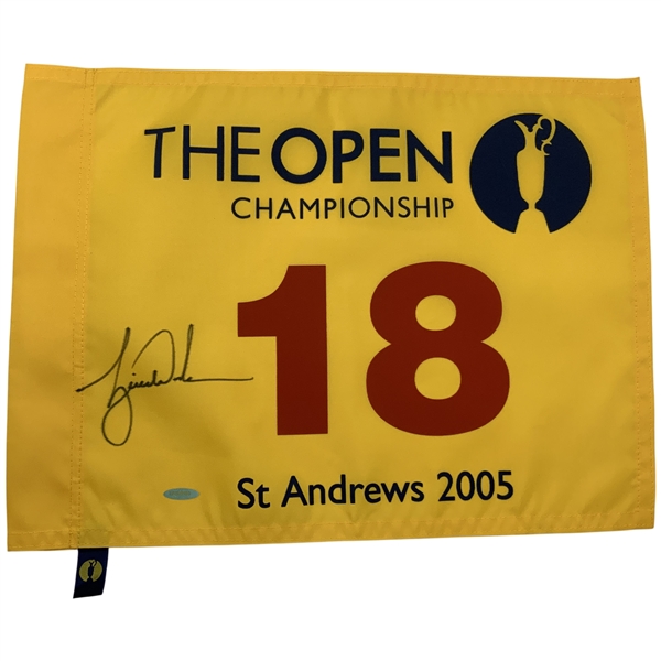 Tiger Woods Signed 2005 Open Championship at St. Andrews Flag Upper Deck Authenticated