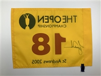 Tiger Woods Signed 2005 Open Championship at St. Andrews Flag Upper Deck Authenticated