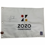 Tiger Woods Signed 2019 ZOZO Championship Golf Pin Flag with 82nd Career Victory Commemorative Button JSA ALOA