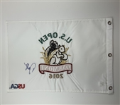 Dustin Johnson Signed 2016 U.S. Open Oakmont Country Club Flag JSA ALOA