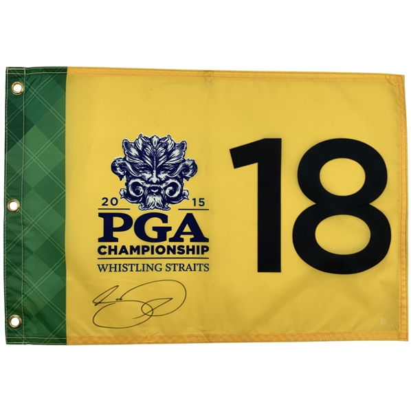 Jason Day Signed 2015 PGA Championship at Whistling Straits Flag JSA ALOA