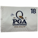 Justin Thomas Signed 2017 PGA Championship Flag JSA ALOA