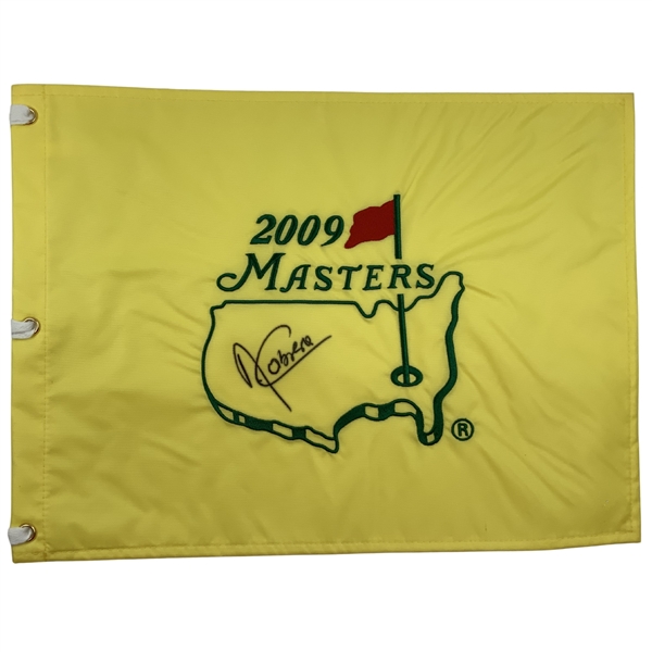 Angel Cabrera Signed 2009 Masters Tournament Embroidered Flag JSA ALOA