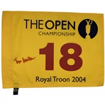 Todd Hamilton Signed 2004 Open Championship at Royal Troon Flag JSA ALOA