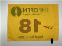 Todd Hamilton Signed 2004 Open Championship at Royal Troon Flag JSA ALOA