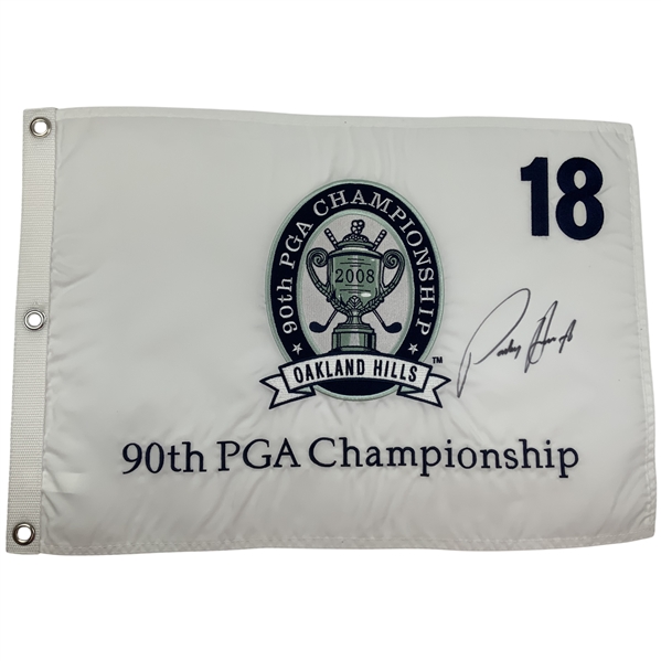Padraig Harrington Signed 2008 PGA Championship at Oakland Hills Flag JSA ALOA