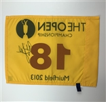 Phil Mickelson Signed 2013 Open Championship at Muirfield Flag JSA ALOA