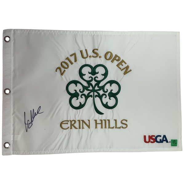 Brooks Koepka Signed 2017 US Open at Erin Hills Flag JSA ALOA