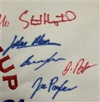 Dual-Team Signed 2021 Walker Cup at Seminole Embroidered Flag JSA ALOA
