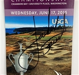 Jordan Spieth Signed 2015 US Open at Chambers Bay Trophy Club Ticket JSA ALOA