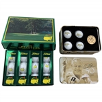 Two Masters Tournament Commemorative Golf Ball Sets Featuring Titleist 2004 and Callaway Arnold Palmer 50th Appearance Editions