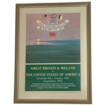 Tiger Woods, US & GB&I Teams Signed 1995 Walker Cup Poster - Framed JSA ALOA
