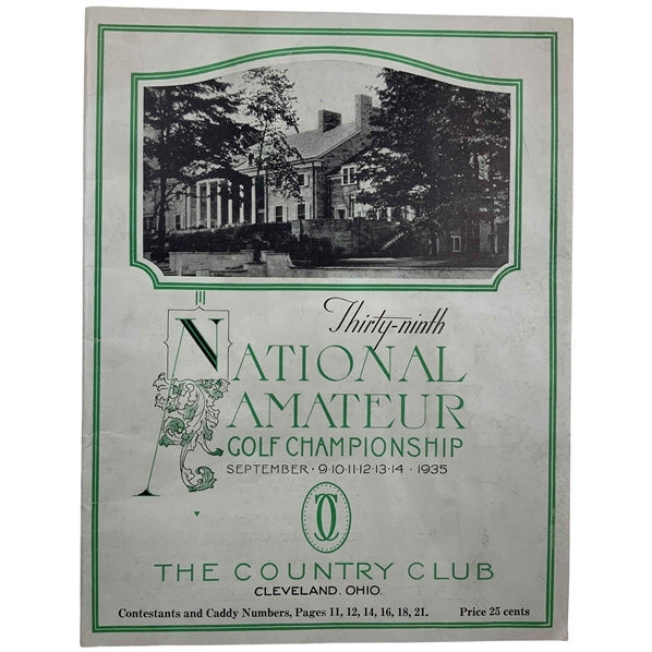 1935 US Amateur Program at The Country Club of Cleveland - Lawson Little Title Defense