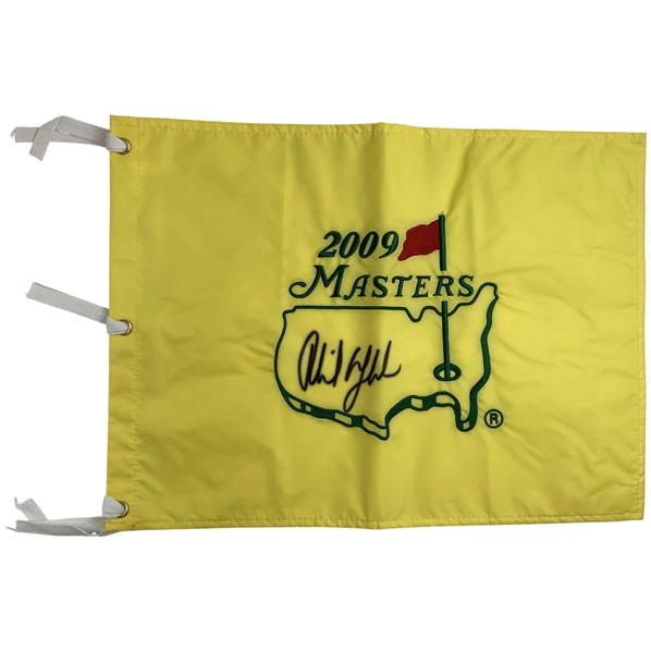 Phil Mickelson Signed 2009 Masters Tournament Embroidered Flag JSA ALOA