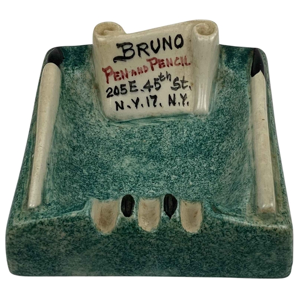 Walter Hagens Personal McCoy Pottery Bruno Pen & Pencil Restaurant Advertising Ceramic Ashtray