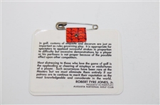 Bernhard Langer Signed 1993 Masters Tournament SERIES Badge #A08556 JSA ALOA