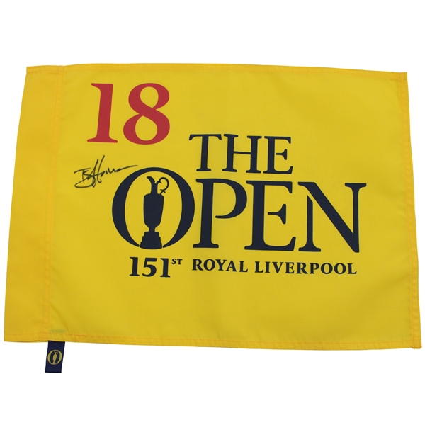 Brian Harman Signed 2023 Open Championship at Royal Liverpool Flag JSA ALOA