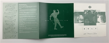 2001 Upper Deck Golf Premiere Edition Promotional Folder with Tiger Woods Rookie Card No. 1