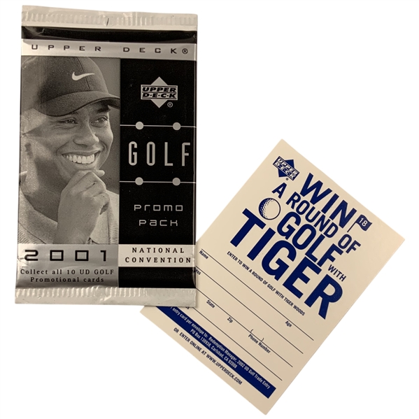 Two Upper Deck Tiger Woods Golf Promotional Items, 2001-2002