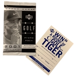 Two Upper Deck Tiger Woods Golf Promotional Items, 2001-2002