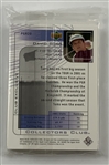 Two Tiger Woods Golf Trading Cards Including 2003 All Sports Magazine Gold Edition and Sealed 2002 Upper Deck Collectors Club Pack