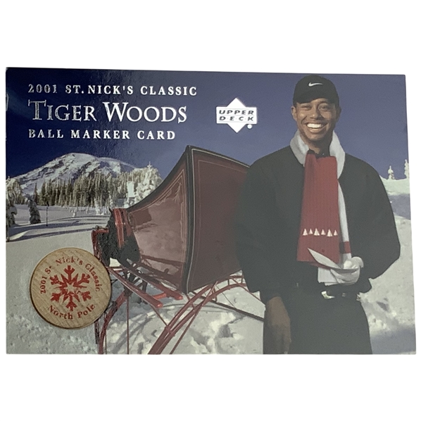 2001 Upper Deck St. Nicks Classic Tiger Woods Ball Marker Card