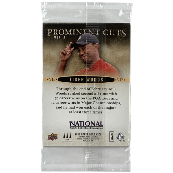 2018 Upper Deck Prominent Cuts VIP National Sports Collectors Convention Sealed Pack Michael Jordan and Tiger Woods