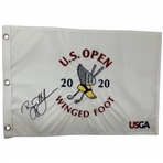 Bryson DeChambeau Signed Official 2020 U.S. Open Winged Foot Pin Flag JSA ALOA