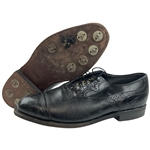 Greg Normans Personal Pair of FootJoy Classics Dry Handcrafted USA Mens Exotic Alligator Print Leather Golf Shoes