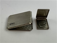 Vtg. Pair of Matching MS Rodenberg Co Art Deco SilverTone Golf Themed Cigarette & Match Safes