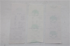 Three (3) Ben Hogan Signed Shady Oaks Country Club Receipts JSA ALOA