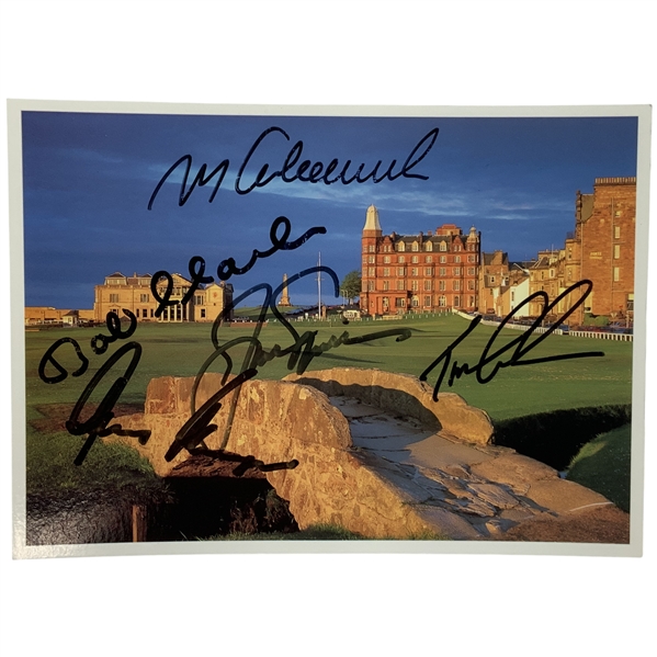 Jack Nicklaus & Open Champs Signed St. Andrews Links Old Course Postcard JSA ALOA