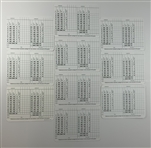 Ten Augusta National Golf Club Unused Scorecards