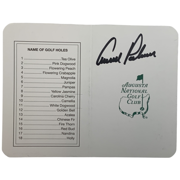 Arnold Palmer Signed Augusta National Golf Club Masters Scorecard JSA ALOA
