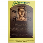 Joe DiMaggio Signed National Baseball Hall of Fame Plaque Postcard JSA ALOA