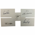 Palmer, Watson, Nicklaus, Trevino & Player Signed Cards JSA ALOA