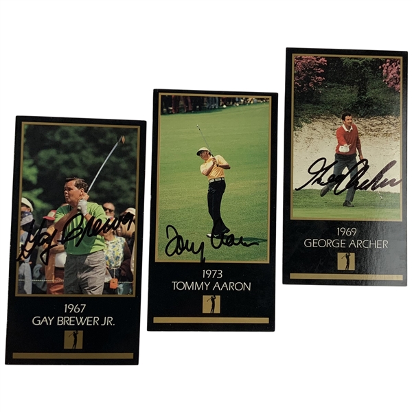 A Trio of Signed 1993 Grand Slam Ventures Champions of Golf The Masters Collection Trading Cards JSA ALOA