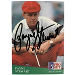 Payne Stewart Signed 1991 Pro Set PGA Tour Card JSA ALOA