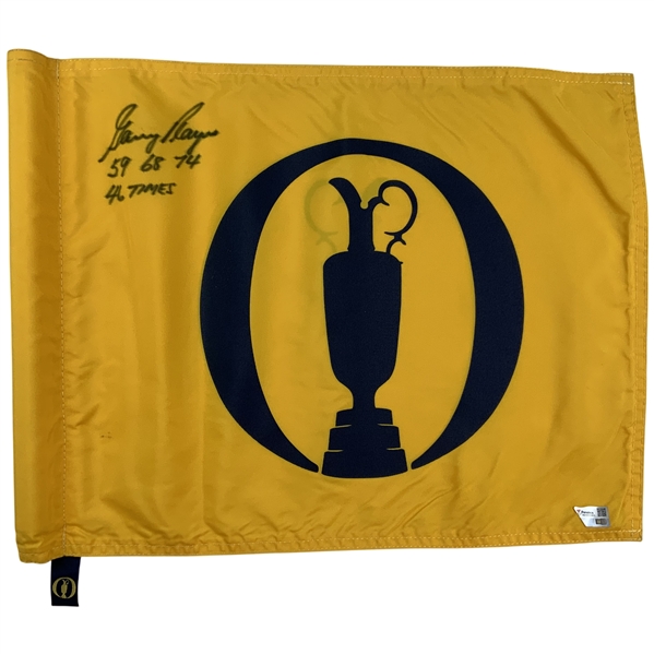 Gary Player Signed Open Championship Flag w/ Years Won JSA ALOA