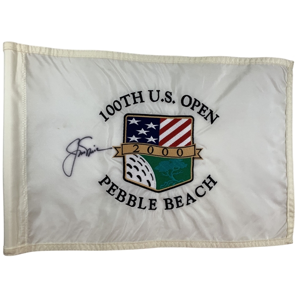 Jack Nicklaus Signed 2000 US Open at Pebble Beach Embroidered Flag JSA ALOA