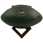 Masters Tournament Links and Kings Premium Leather Football with Wood Display Stand
