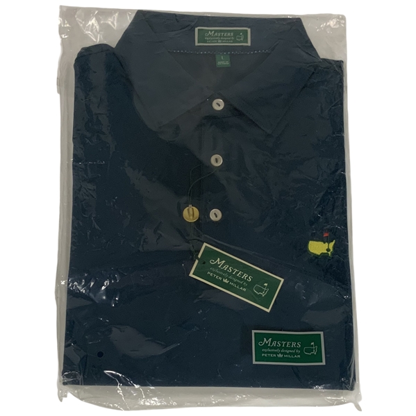 Masters Tournament Peter Millar Navy Blue Golf Polo Shirt Size Large