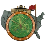 Augusta National Golf Club Trig-O-Lock Wood Cutout Wall Clock w/ Uncommon Original Box