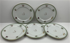 A Set of Five 2022 Masters Tournament Tiffany and Co. Beautification Plates Gifted to John Daly