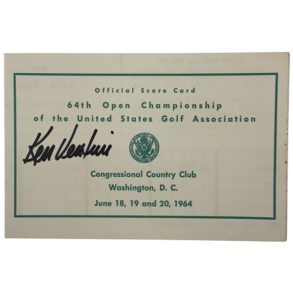 Ken Venturi Signed 1964 U.S. Open Official Scorecard Congressional Country Club JSA ALOA