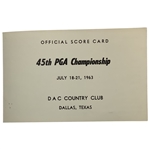1963 PGA Championship at Dallas Athletic Club Official Scorecard - Jack Nicklaus Win