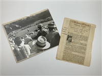 A Trio of Bobby Locke Amateur Golf Ephemera Including Annotated Scorecard and Original Photograph circa 1934-1935