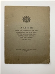 Corporation of London. A Letter from the Committee of the Association of New York. 1920. (Signed)